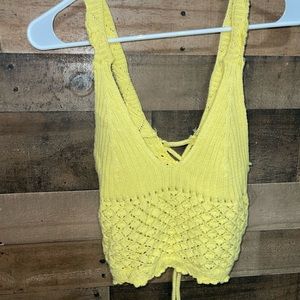 yellow crop top